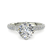 Solitaire Elisa bague diamant naturel rond 2.00 carat or blanc